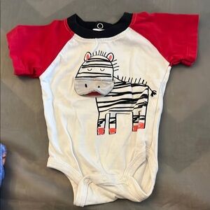Red and White Zebra Print Kids One Piece